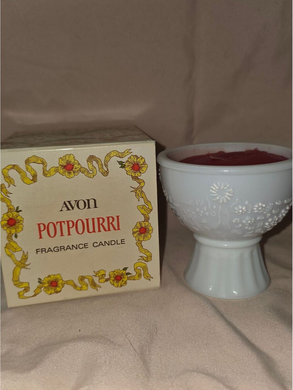 Milk glass candle